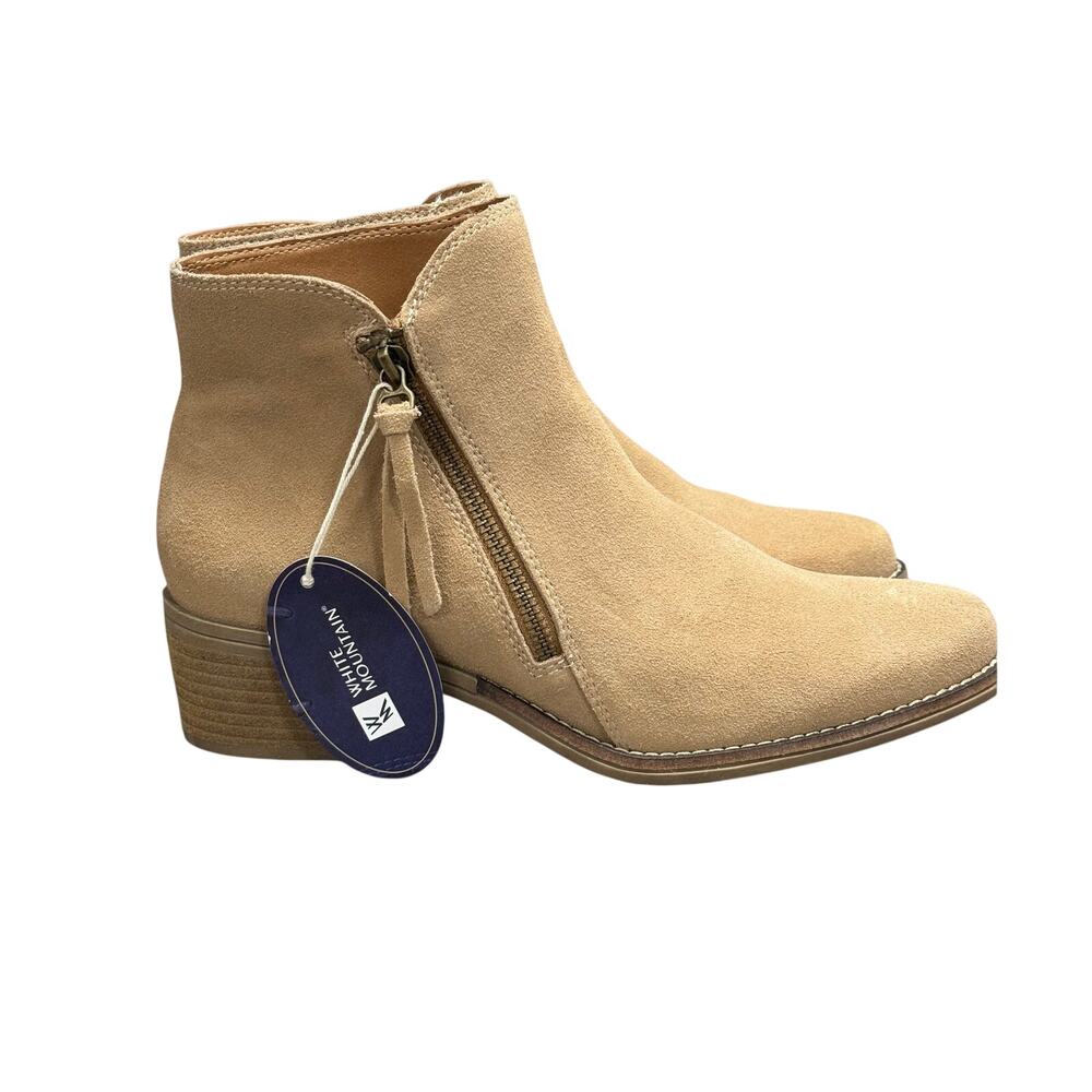 White Mountain Altos Block Heel Suede Bootie